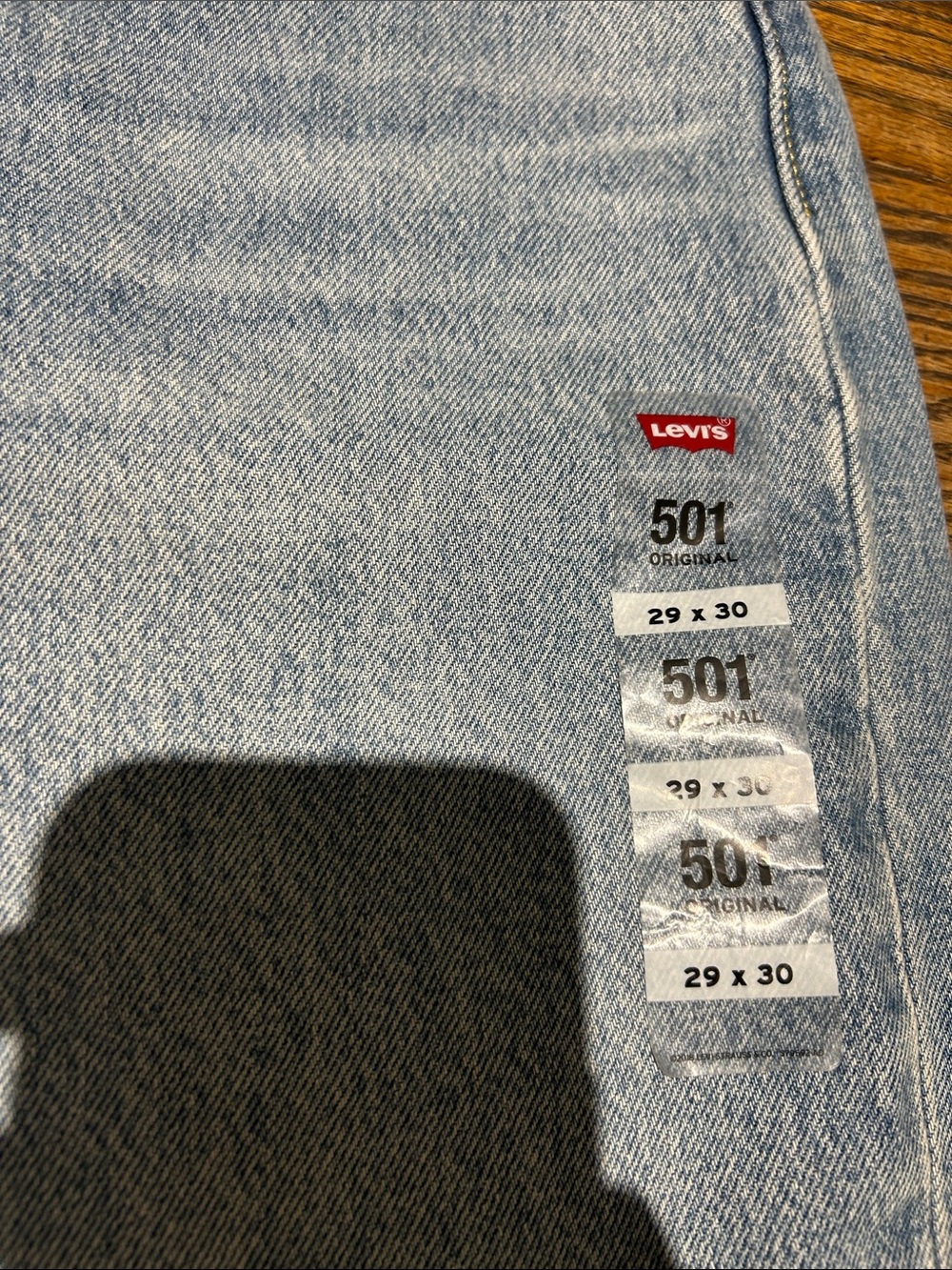 Levi's 501 Original Light Blue Distressed Straight Jeans - Picture 12 of 14